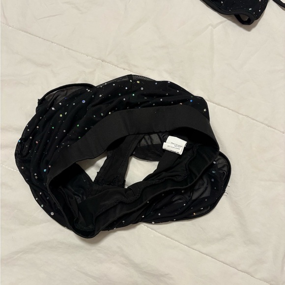 Black Rhinestone Mesh Two-Piece Bikini Set - Picture 5 of 6